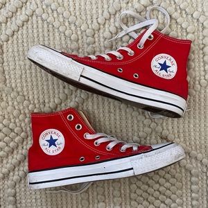 Red Converse High Tops 7.5